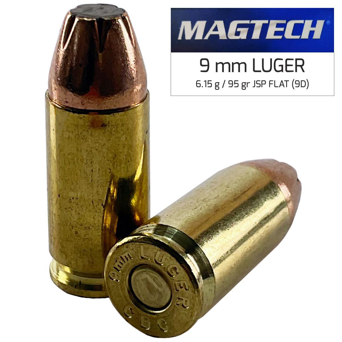 Náboj Magtech 9 mm Luger JSP FLAT w/o Grooves (9F) 6,15g 95gr