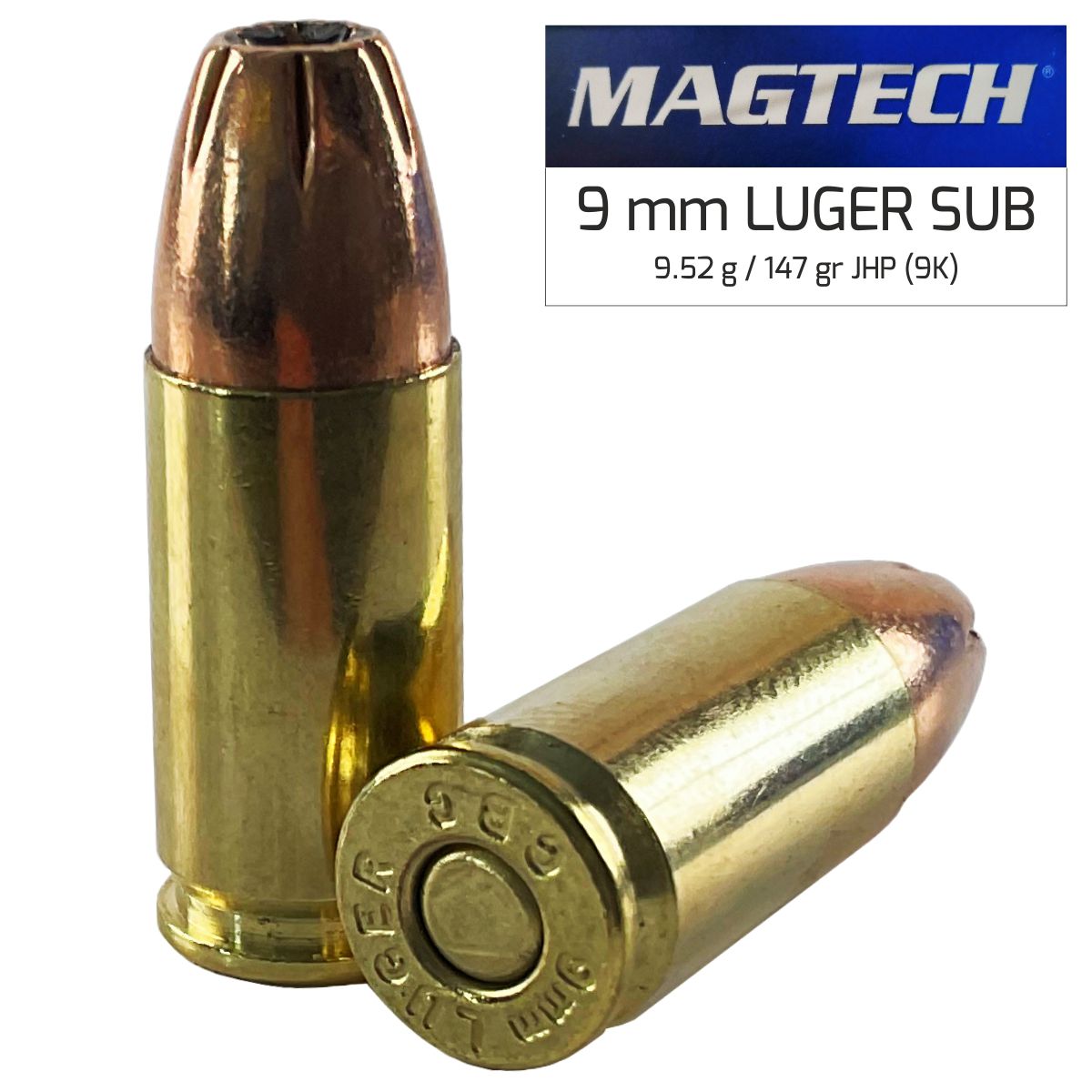 Náboj Magtech 9 mm Luger JSP FLAT w/o Grooves (9F) 6,15g 95gr