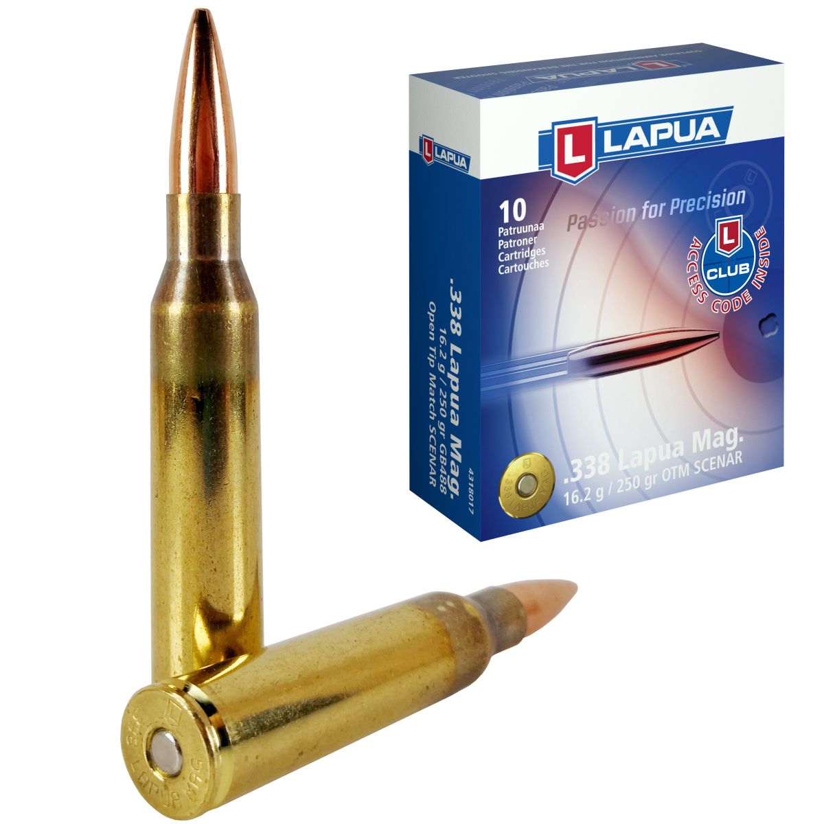 Náboj Lapua .338 Lapua Magnum SCENAR, GB528, OTM, 19,44 g, 300 gr