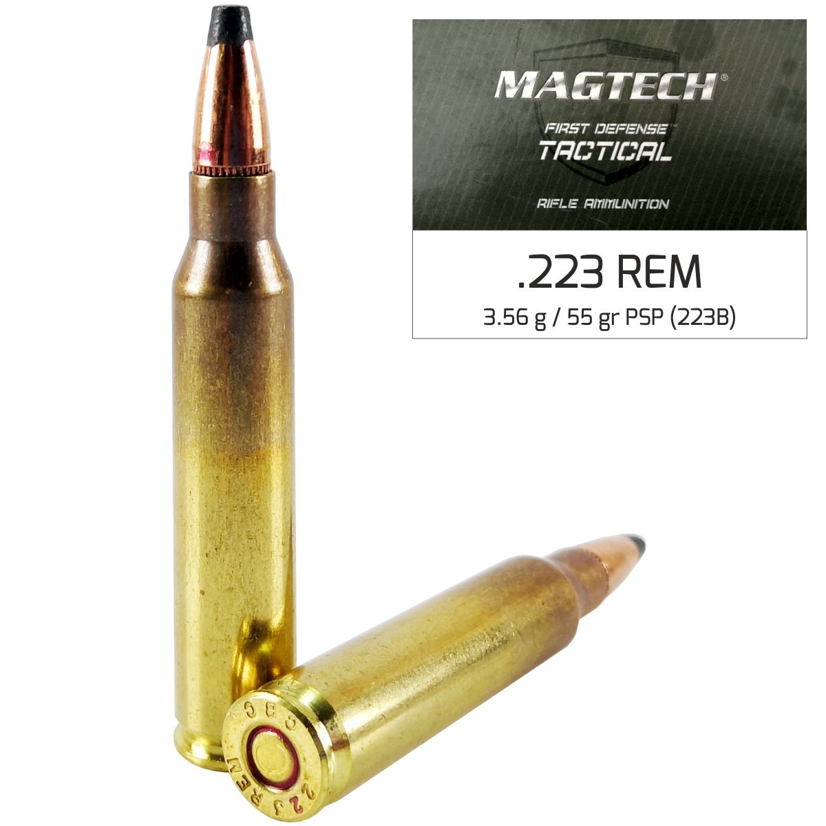 Náboj Magtech 223 Rem FMJ (223A) 3,56 g, 55 grs
