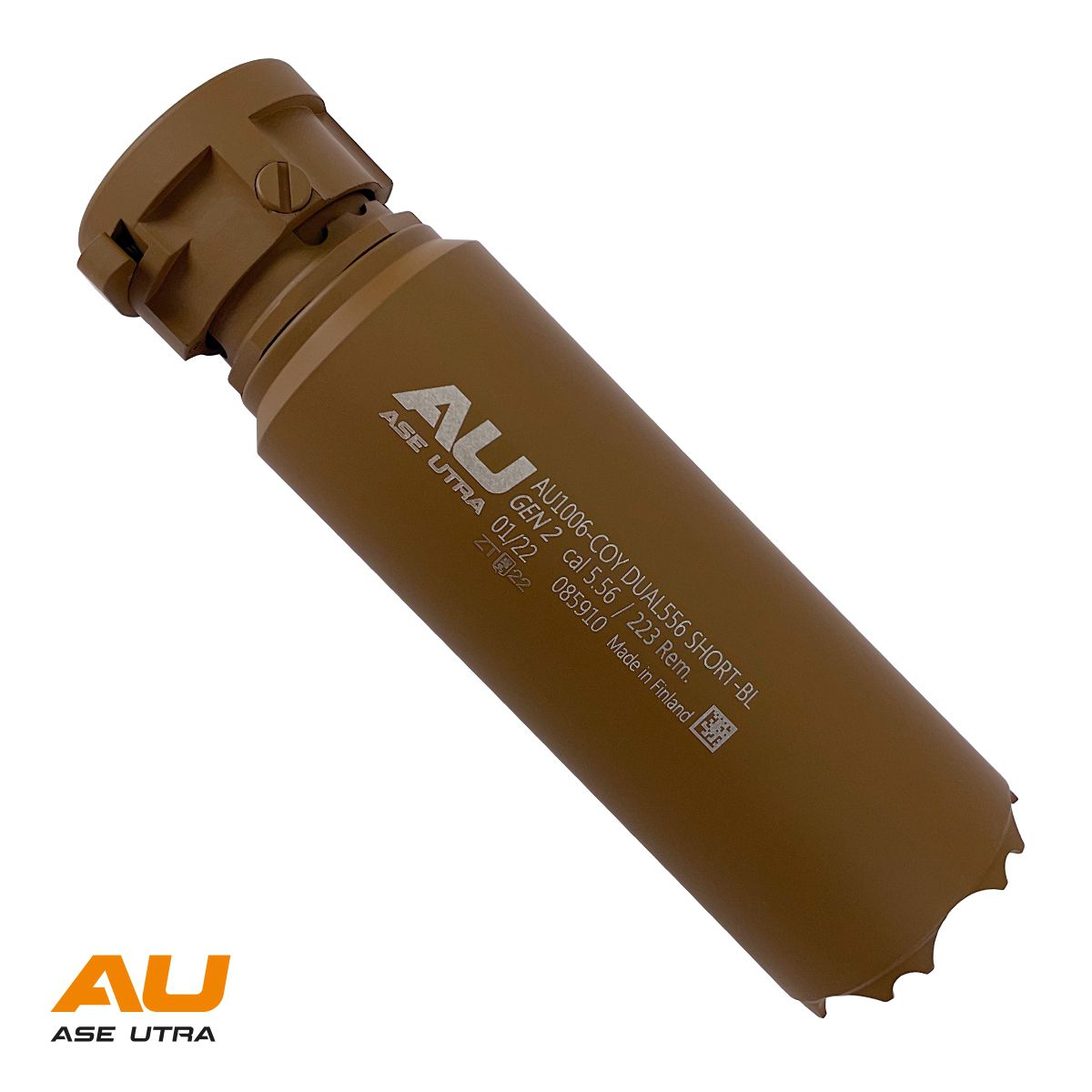 Tlumič Ase Utra DUAL556-S-BL Short GEN2, FDE Cerakote