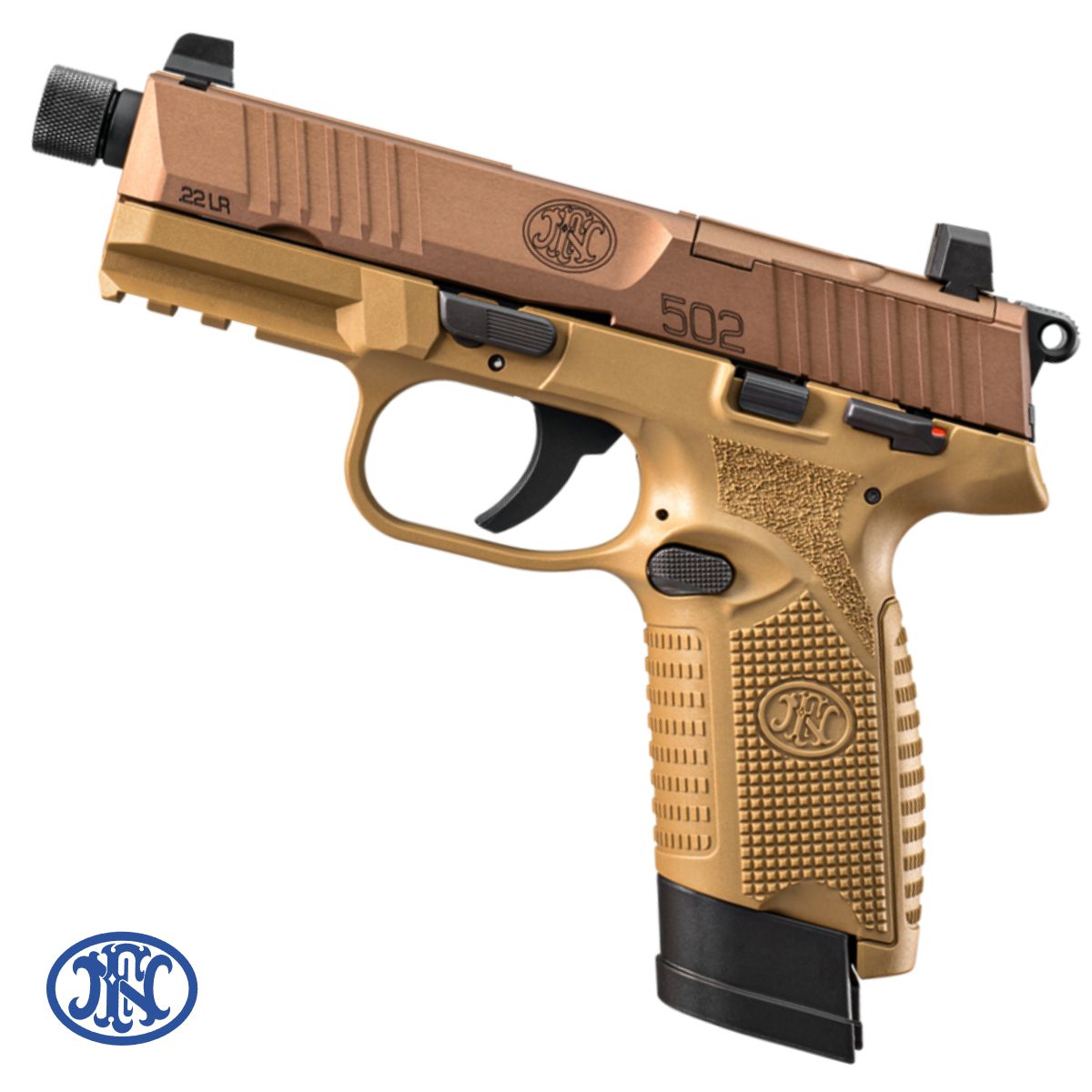 FN 502 Tactical, .22 LR, pistole samonabíjecí, černá