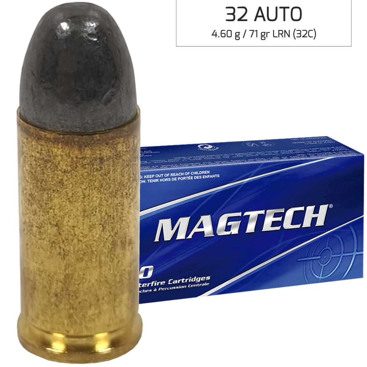 Náboj Magtech 7,65 Browning / 32 AUTO FMJ (32A) 4,60 g, 71 grs