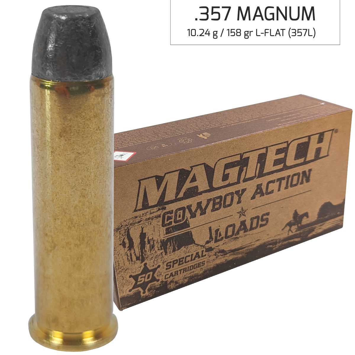 Náboj Magtech 357 Magnum FMJ FLAT (357Q) 8,1 g, 125 grs