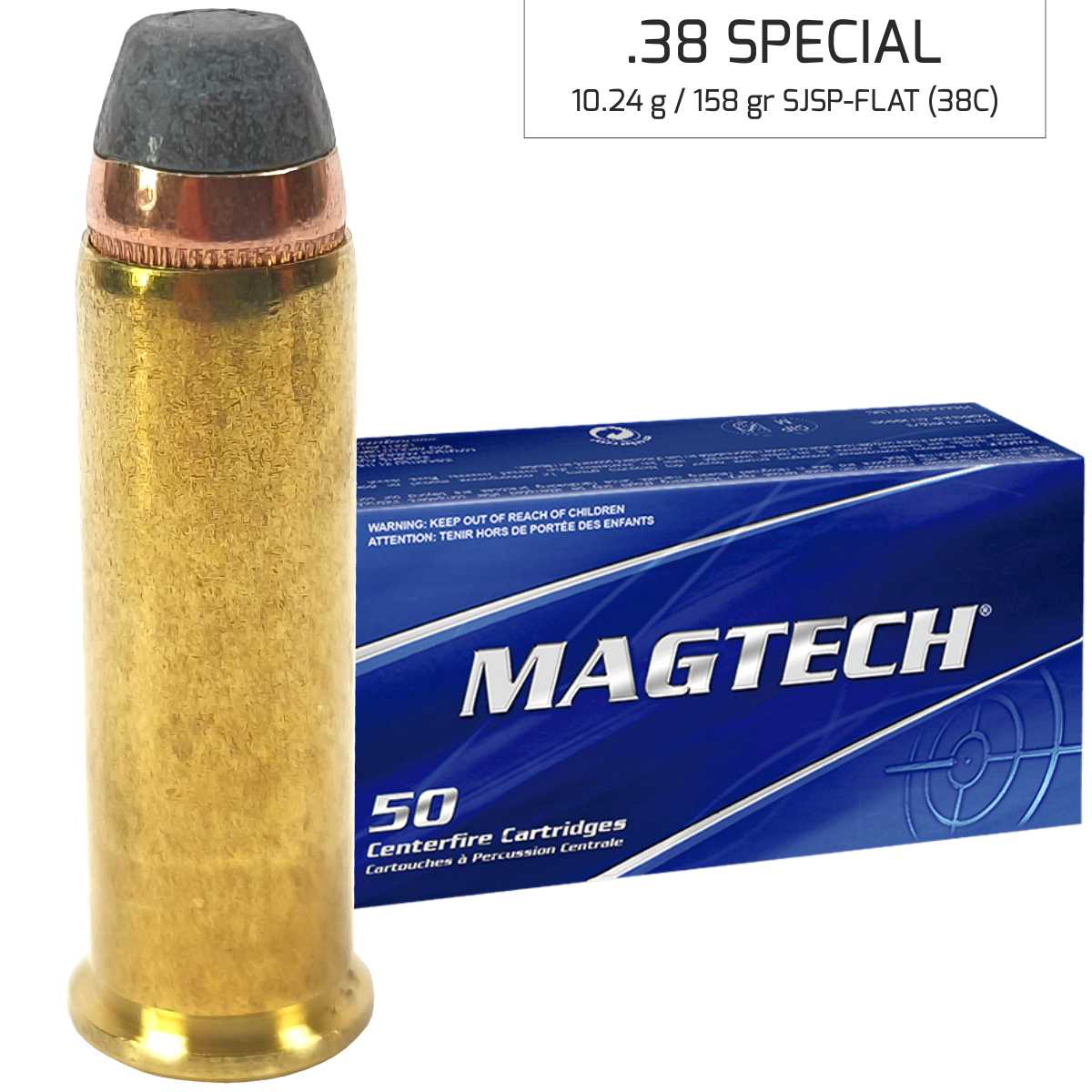 Náboj Magtech 38 SPECIAL LWC (38B) 9,59 g, 148 grs