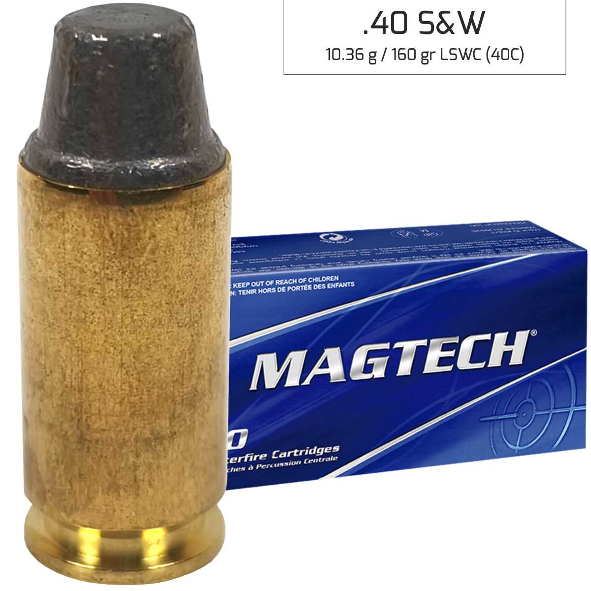 Náboj Magtech 40 S&W JHP (40A) 11,66 g, 180 grs