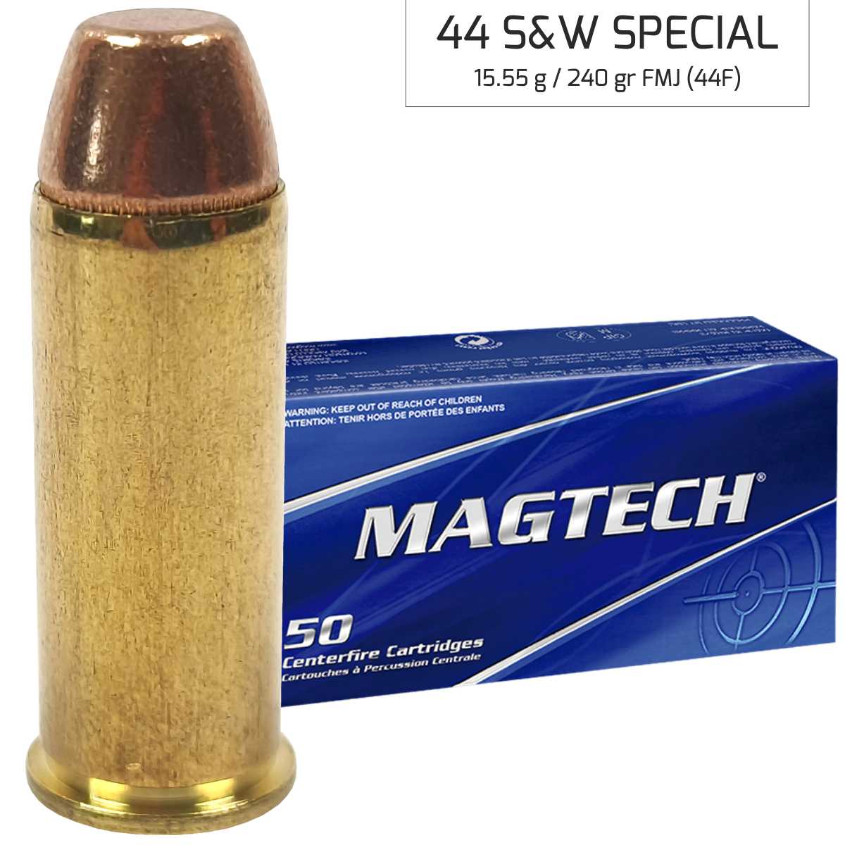 Náboj Magtech 44 S&W SPECIAL L-FLAT (44B) Cowboy 15,55 g, 240 grs
