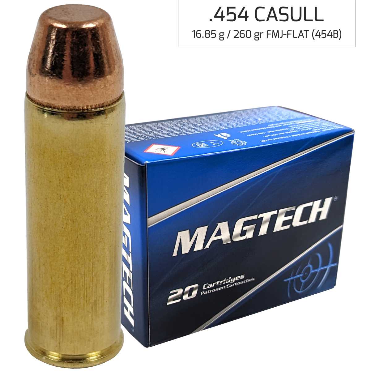 Náboj Magtech 454 Casull SJSP FLAT (454A) 16,85 g, 260 grs