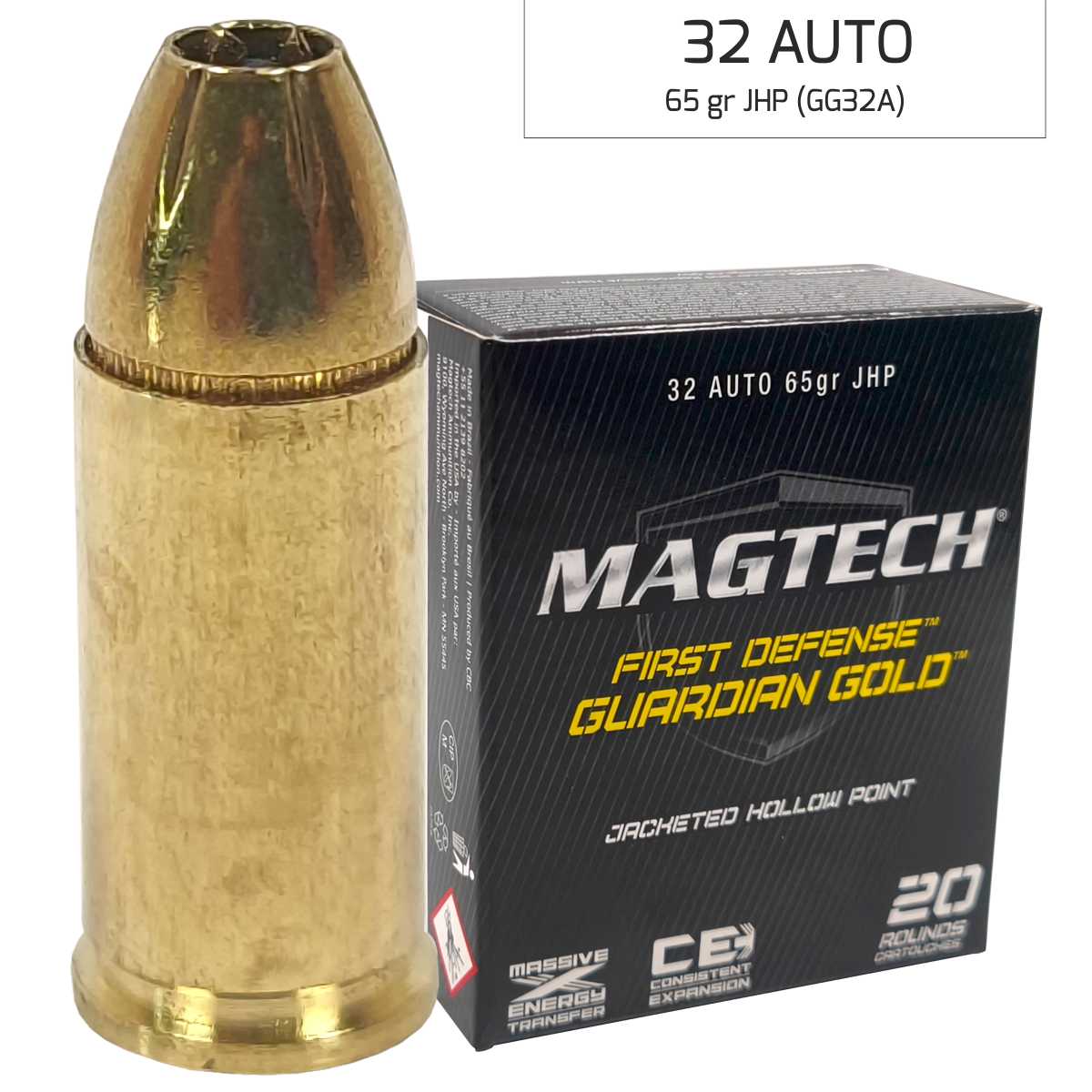 Náboj Magtech 7,65 Browning / 32 AUTO FMJ (32A) 4,60 g, 71 grs