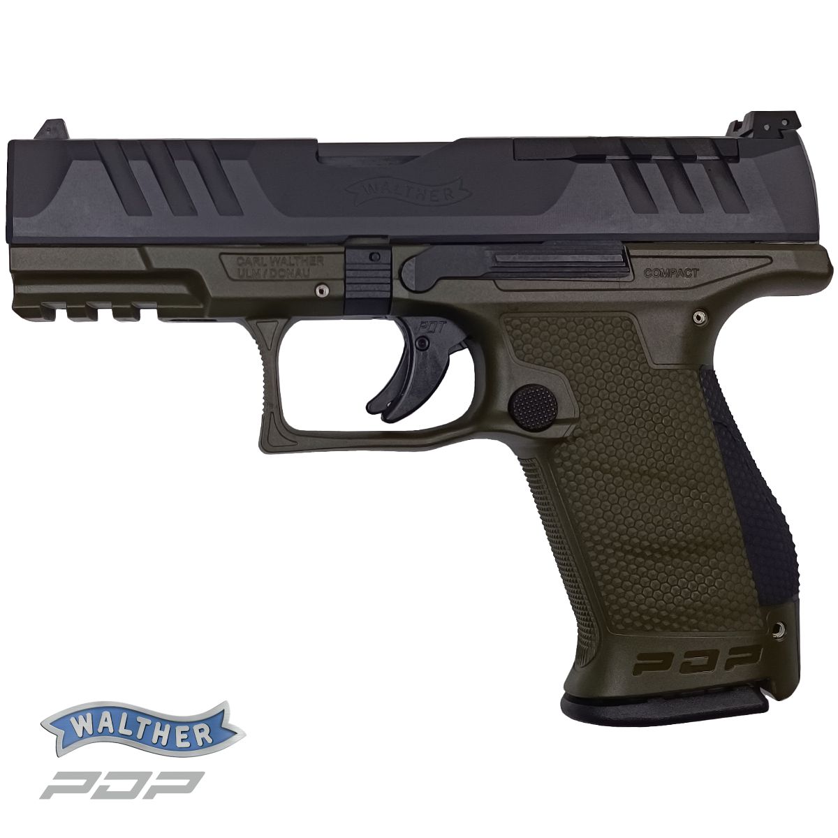 Walther PDP Full Size OD Green 4,5‘‘, 9 mm Luger, pistole samonabíjecí